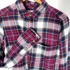 AMERICAN EAGLE Flannel Shirt Plaid Boyfriend Ahh-Mazingly Soft Womens S Purple